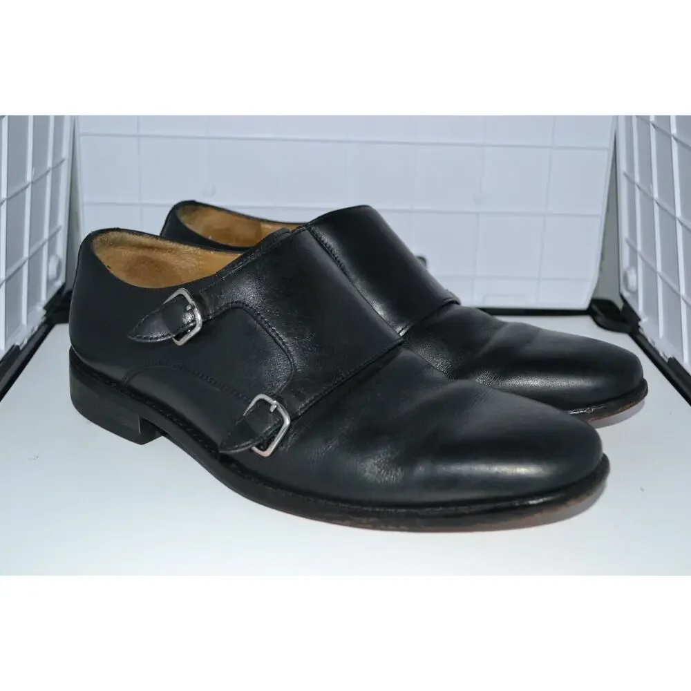 Cole Haan Giraldo C12444 Loafers Shoes Men's Size US 8 M Black Double Monk Strap